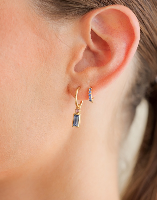 Elli Jewelry - Crystal Oval Hoop Earrings in Gold-Plated 925 Silver