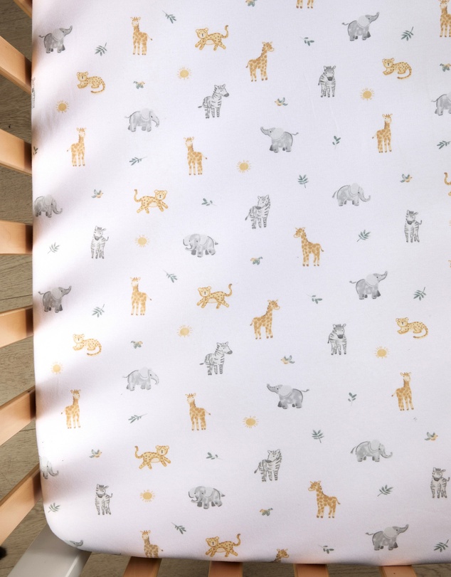 Living Textiles - 2 Pack Organic Cot Fitted Sheet - Roam & Roar