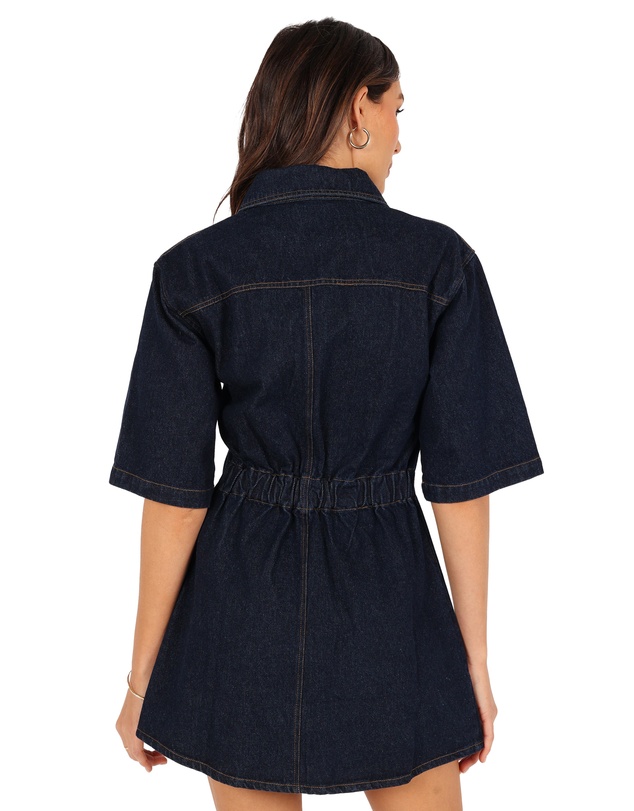 Petal & Pup - Rev Mini Dress - Dark Denim