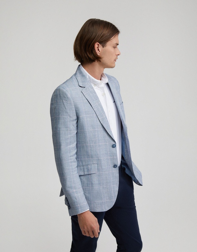Oxford - Blake Linen Blend Check Blazer