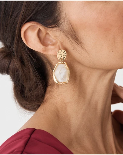 Forcast - Marbel Gold Earrings