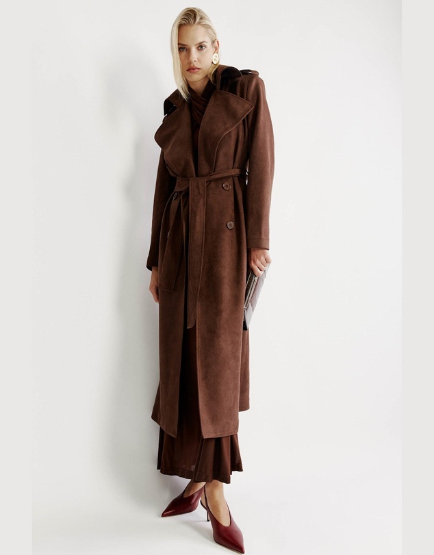 Bardot - Kira Vegan Suede Trench Coat