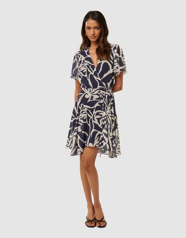 Forever New Petite - Kora Petite Asymmetric Flutter Sleeves Mini Dress