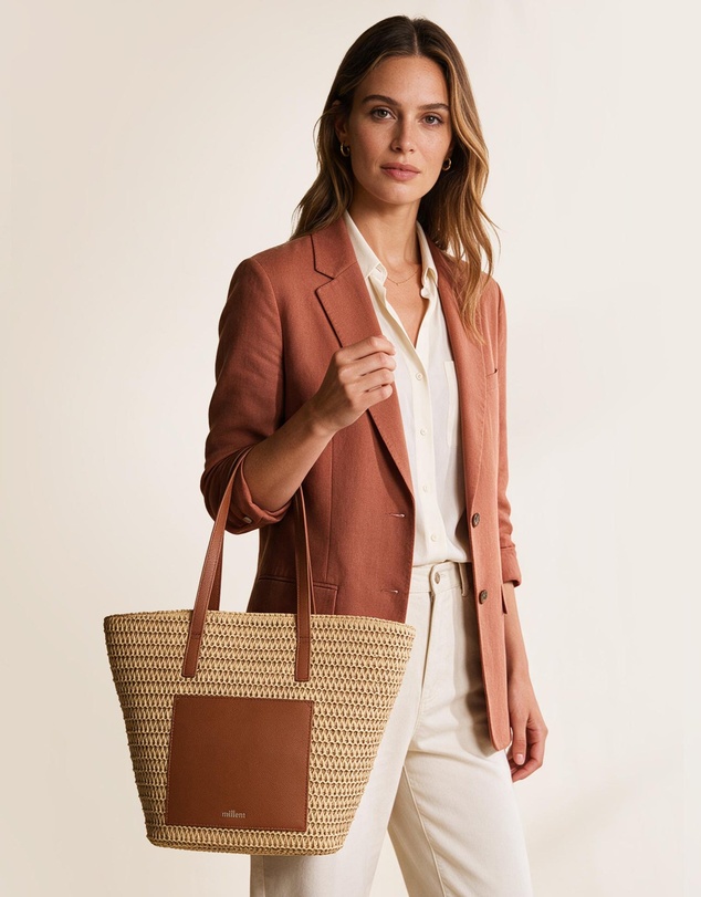 Milleni - Milleni Natural Raffia Straw Tote Bag