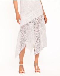 Petal & Pup - Lorde Midi Dress - White Lace Sequin