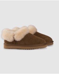 AusWooli Ugg Boots - Coogee Sheepskin Wool Ankle Slippers