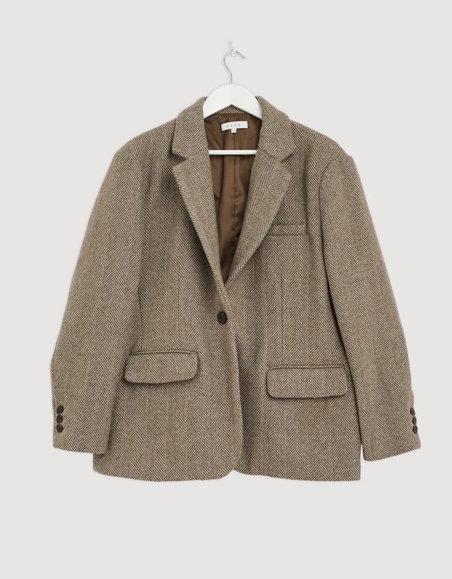 Revibe - Repaired AERE Opal Wool Blend Relaxed Blazer - Brand Sizing-18