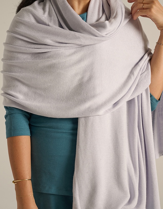 Bamboo Body - Bamboo & Recycled Cashmere Wool Travel Wrap - Heather