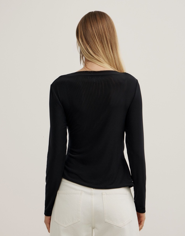 Witchery - Mesh Drape Long Sleeve Top