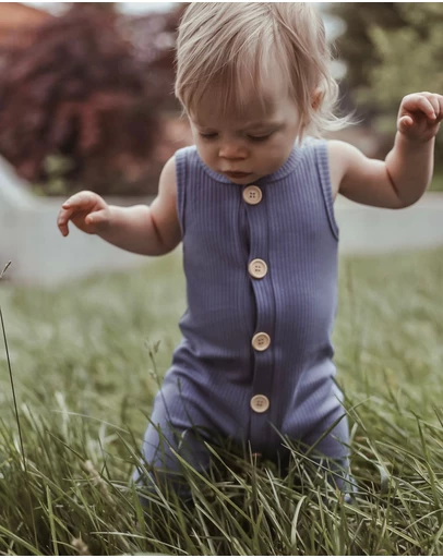 WITH LOVE FOR KIDS - BASICS Wide Ribbed Romper - Babies