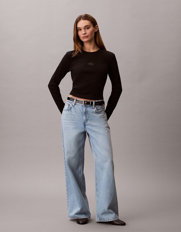 Calvin Klein Jeans - Monogram Logo Long Sleeve Baby Tee