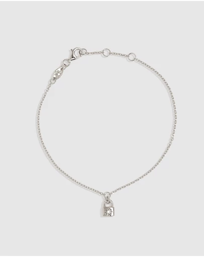 By Charlotte - Crystal Lotus Padlock Bracelet