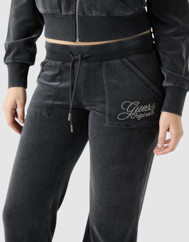 GUESS Originals - Guess Originals Eco Rhinestone Velour Sweatpants