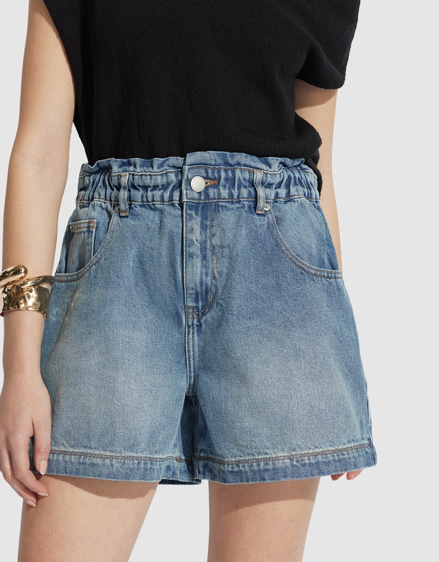 Decjuba - Tatiana Paperbag Denim Shorts