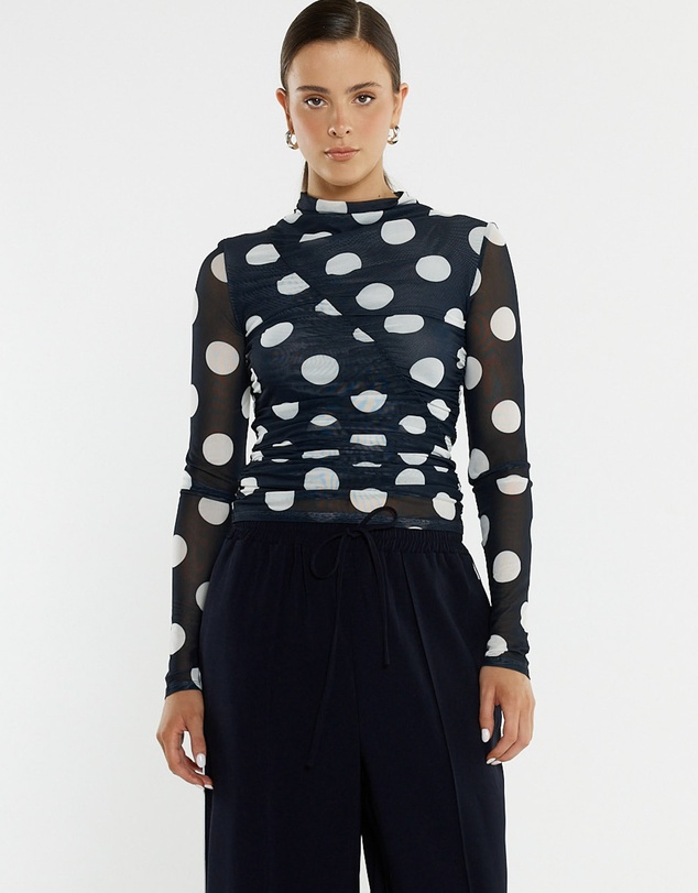 Sass - Pammie Seamed Mesh Top