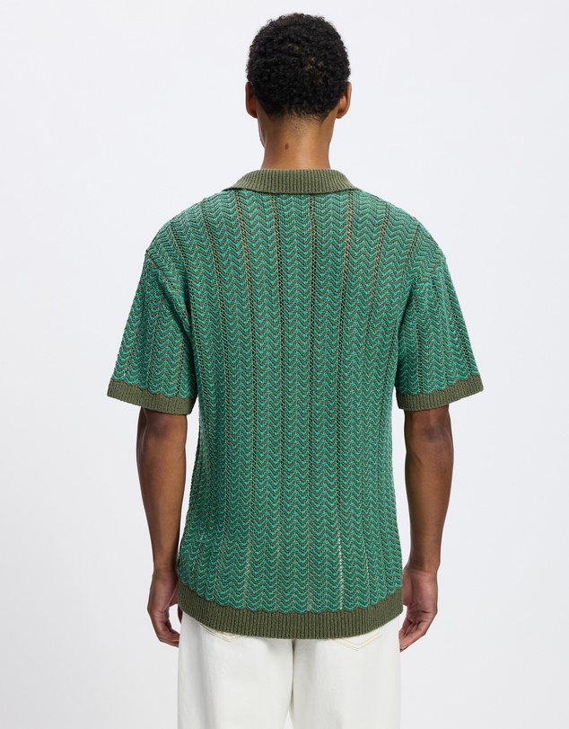 Scotch & Soda - Open Structured Knitted V-Neck Polo