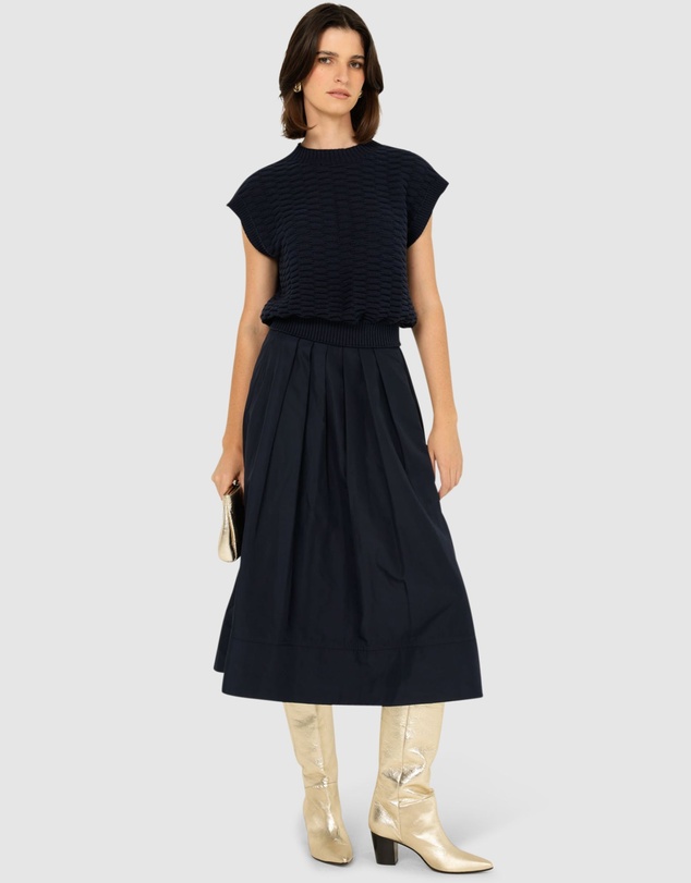 SACHA DRAKE - Pleated A-Line Skirt