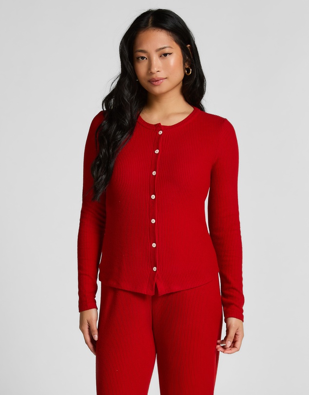 Hunkemoller - Long Sleeve Brushed Rib Jersey Cardigan