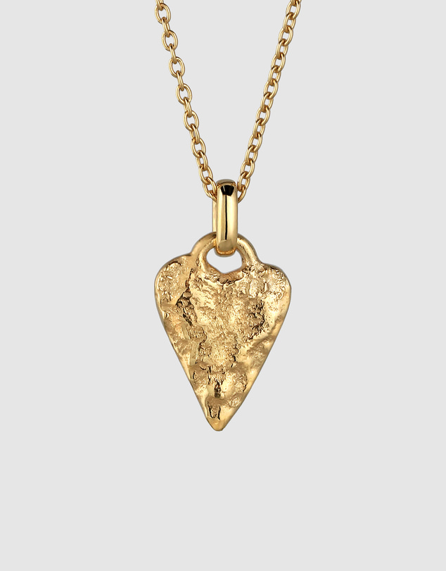 Elli Jewelry - Molten Heart Necklace in Gold-Plated 925 Silver