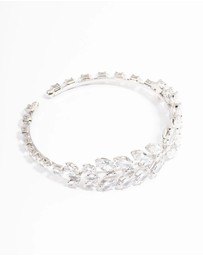Lovisa - Silver Cubic Zirconia Statement Marquise Wrist Cuff