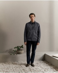 Trenery - Mouline Zip Through in Charcoal Melange