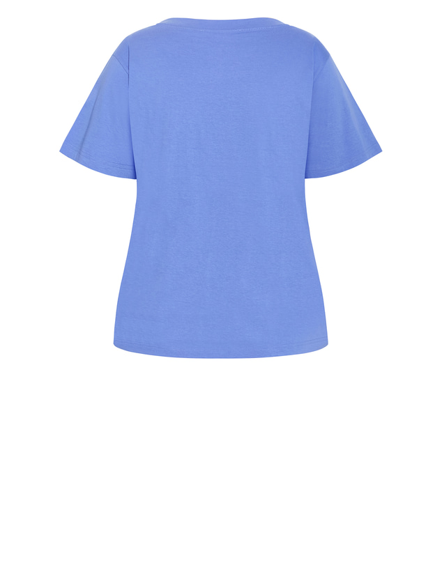 City Chic - Plus size Oversized Crew Neck Tee - cornflower