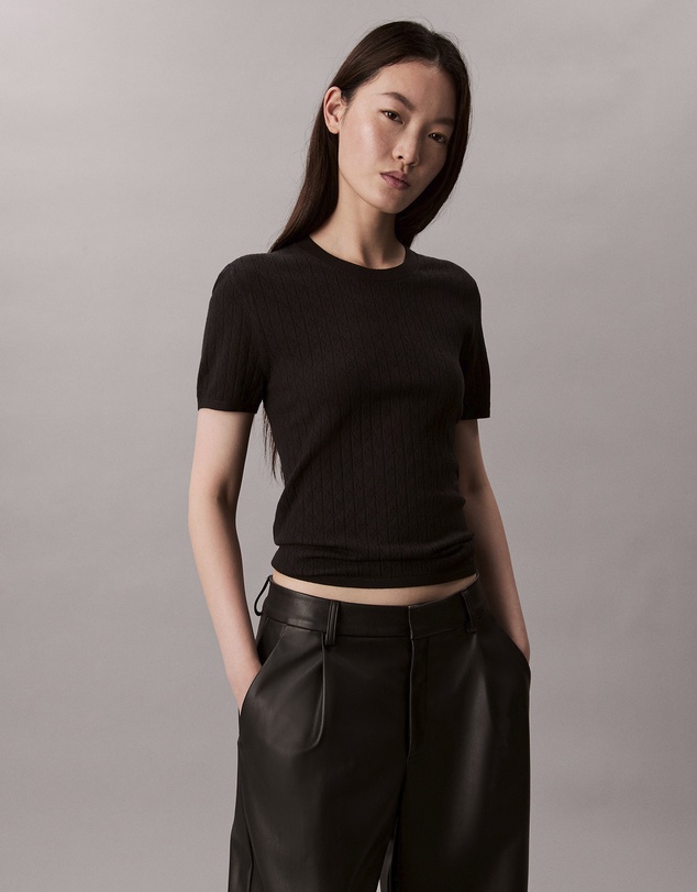 Calvin Klein - Pointelle Cap Sleeve Baby Tee