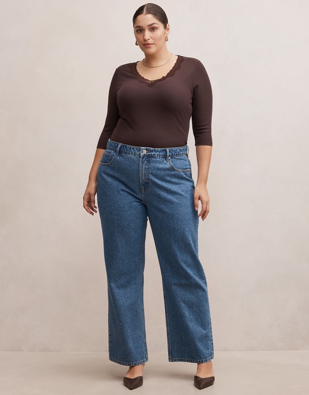 Forever New Curve - Selena Curve Trim Lace Top