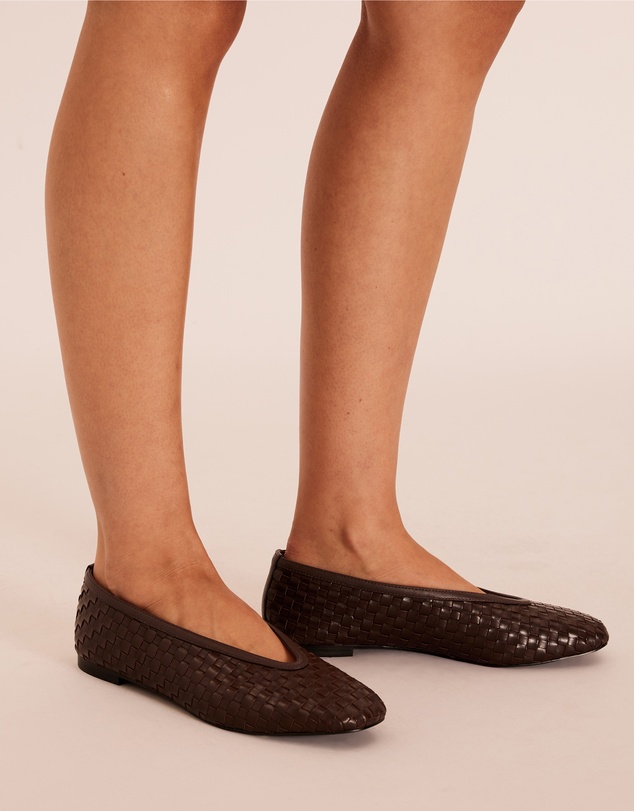 AERE - Woven Leather Ballet Flats