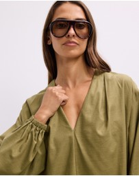The Fated - Greer Puff Sleeve Mini Dress