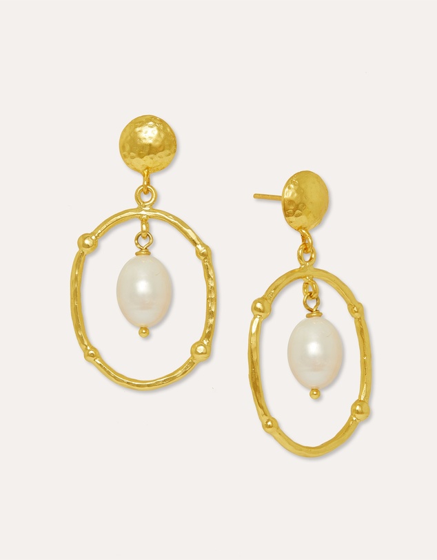 Ottoman Hands - Sloane Pearl Drop Stud Earrings