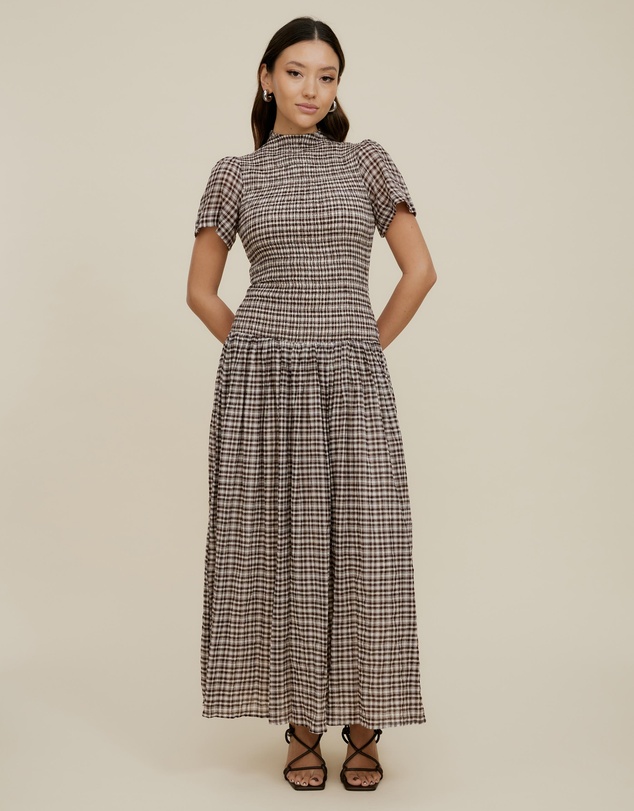 The Fated - Montant Check Maxi Dress