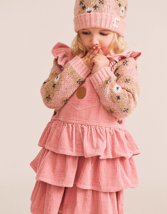 Huxbaby - Classic Tiered Cord Pinafore - Babies-Kids