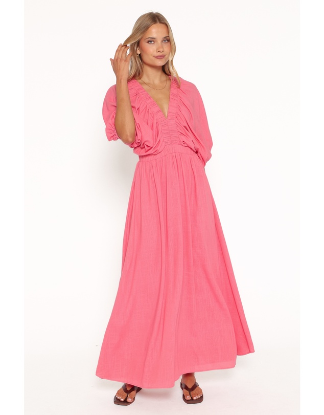 Petal & Pup - Gianna Puff Sleeve Maxi Dress - Pink