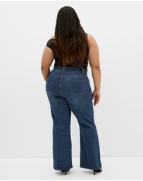 City Chic - Plus size Pia Fit Bootleg Short Jean - dark wash