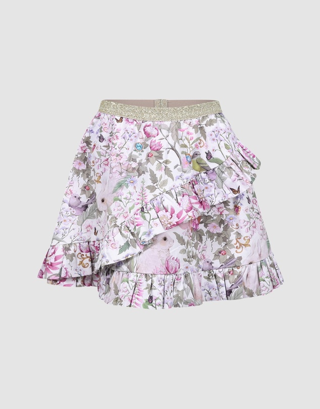 Fleur Harris - 'Heirloom Treasures' Millie Ruffle Skirt in Gardenia
