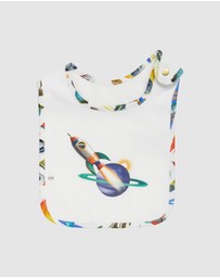 Fleur Harris - 'Blast Off' Dandy Duo Bibs in Cloud White