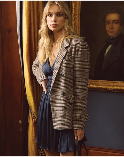 Belle & Bloom - Piccadilly Wool Blend Plaid Blazer