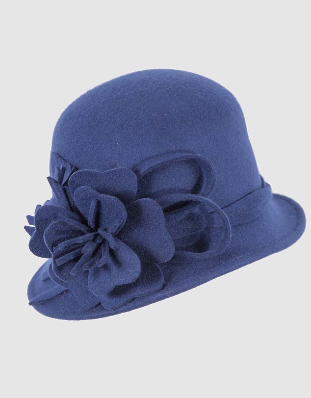 Max Alexander - Winter Felt Blue Cloche Hat