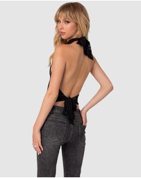 EDIKTED - Alena High Neck Sheer Lace Top