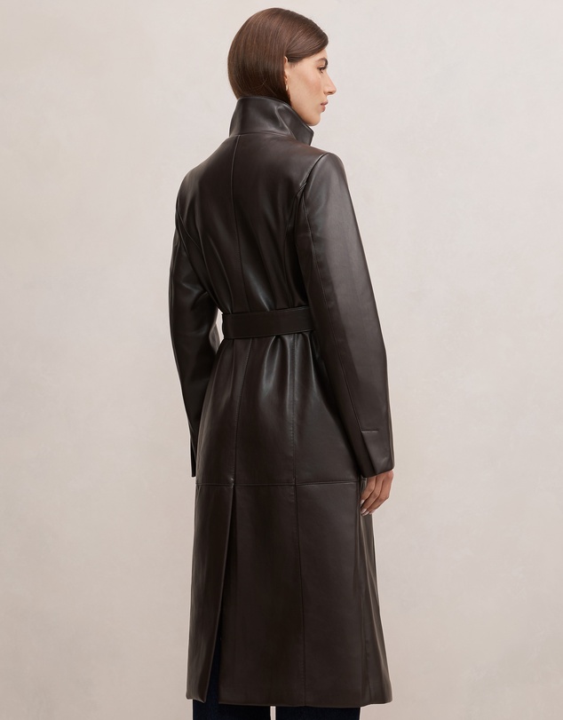 Forever New - Bonnie Vegan Leather Funnel Trench Coat