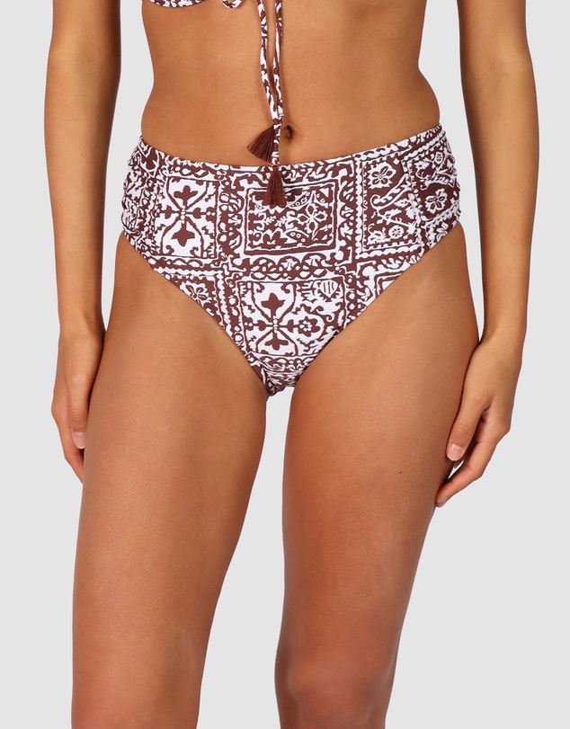 Baku Swimwear - Havana Ruched Side Mid Bikini Bottom