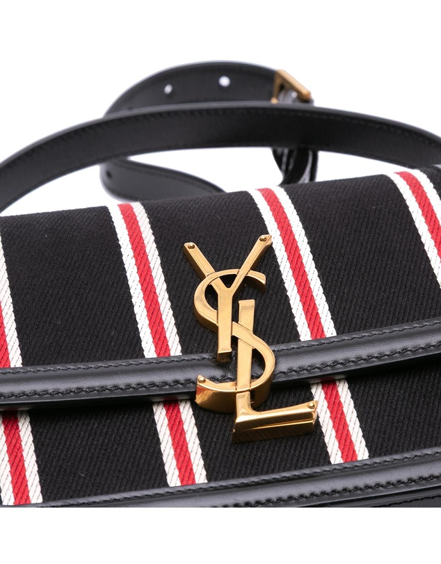 Pre-Loved by Azura Reborn - Pre-Loved Small Canvas Striped Solferino Satchel In Box
