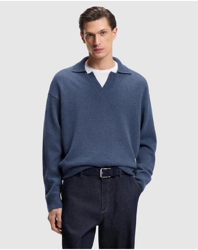 BOSS - Virgin-Wool Sweater With Johnny Collar