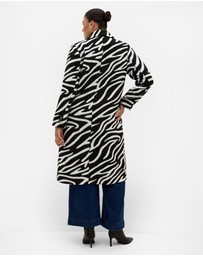 City Chic - Charlotte Zebra Print Melton Coat
