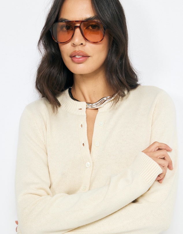 AERE - Loni Cotton Cashmere Blend Cardigan