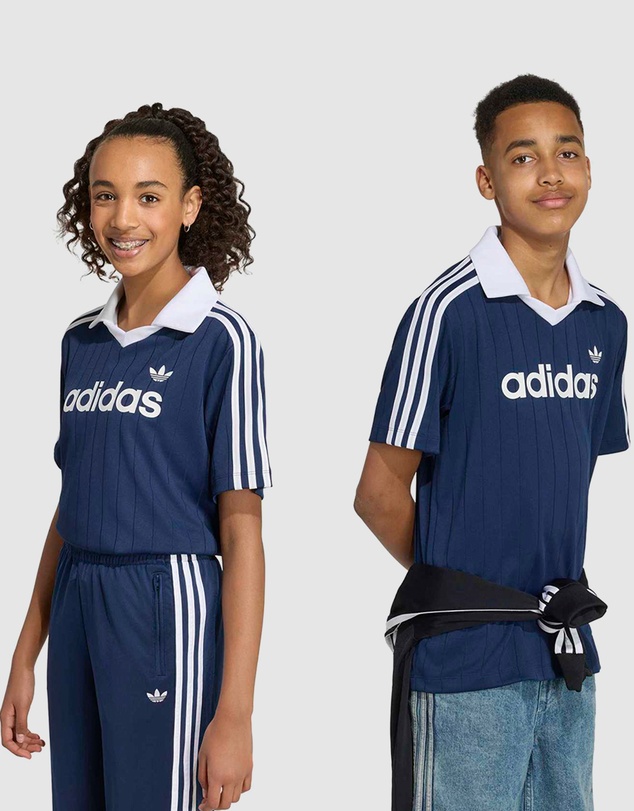 adidas Originals - Loose Pinstripe Polo Tee - Kids-Teens