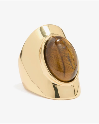 Lovisa - Gold Plated Tiger's Eye Oval Ring