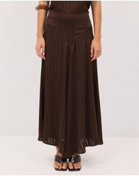 Calli - Sayer Satin Panelled Midi Skirt