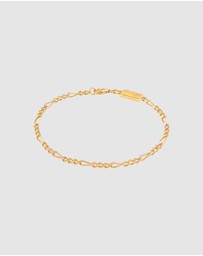 Kuzzoi - ICONIC EXCLUSIVE - Bracelet Figaro Chain Massive Basic Trend in 925 Sterling Silver Gold Plated